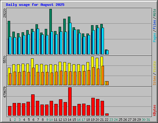 Daily usage for August 2025